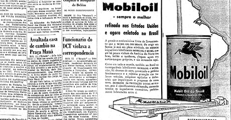 Inauguración de la planta de macetas Mobil Oil do Brasil en la ciudad de Santos, en São Paulo. Esta ubicación es estratégica, ya que los aceites y lubricantes se importan en camiones cisterna para ser llenados en el país.